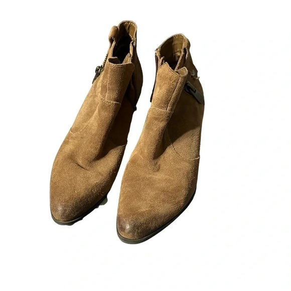 Crown Vintage Ankle Boots Womens Size 8.5 Brown Suede Leather Booties - Picture 3 of 5